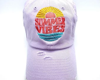 Summer Vibes-Baseball Hat-Many color choices