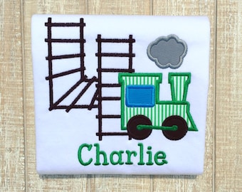 Choo Choo Train Birthday Embroidered T-Shirt-Boys or Girls-Any Train Color