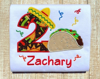 Taco TWOsDay Birthday Embroidered T-Shirt
