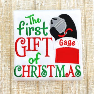 The First Gift of Christmas Embroidered Bodysuit or T-Shirt-Girls or Boys