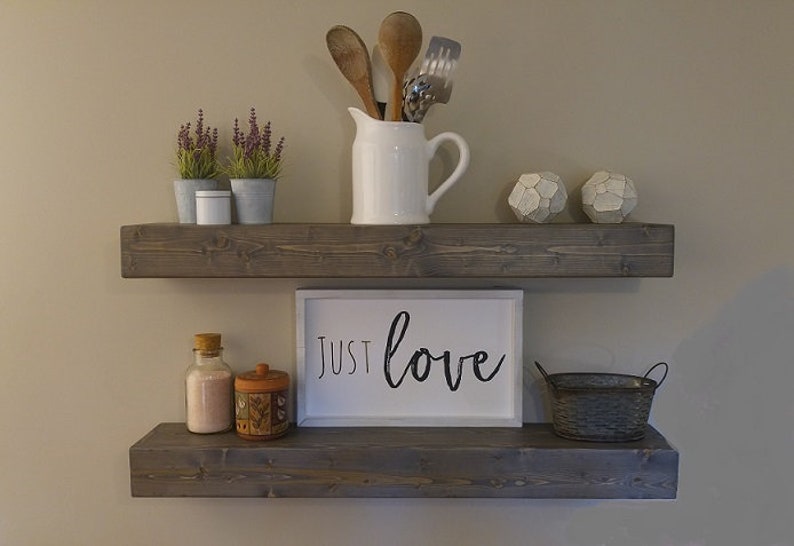 6 In Deep Rustic Floating Shelves Wood Shelf Farmhouse Decor Ledge