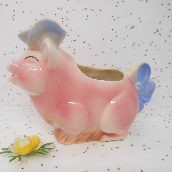 Vintage Pink Pig Pottery Creamer Planter Ceramic SPAULDING Succulent Vase Mid Century, AtomicShack.com