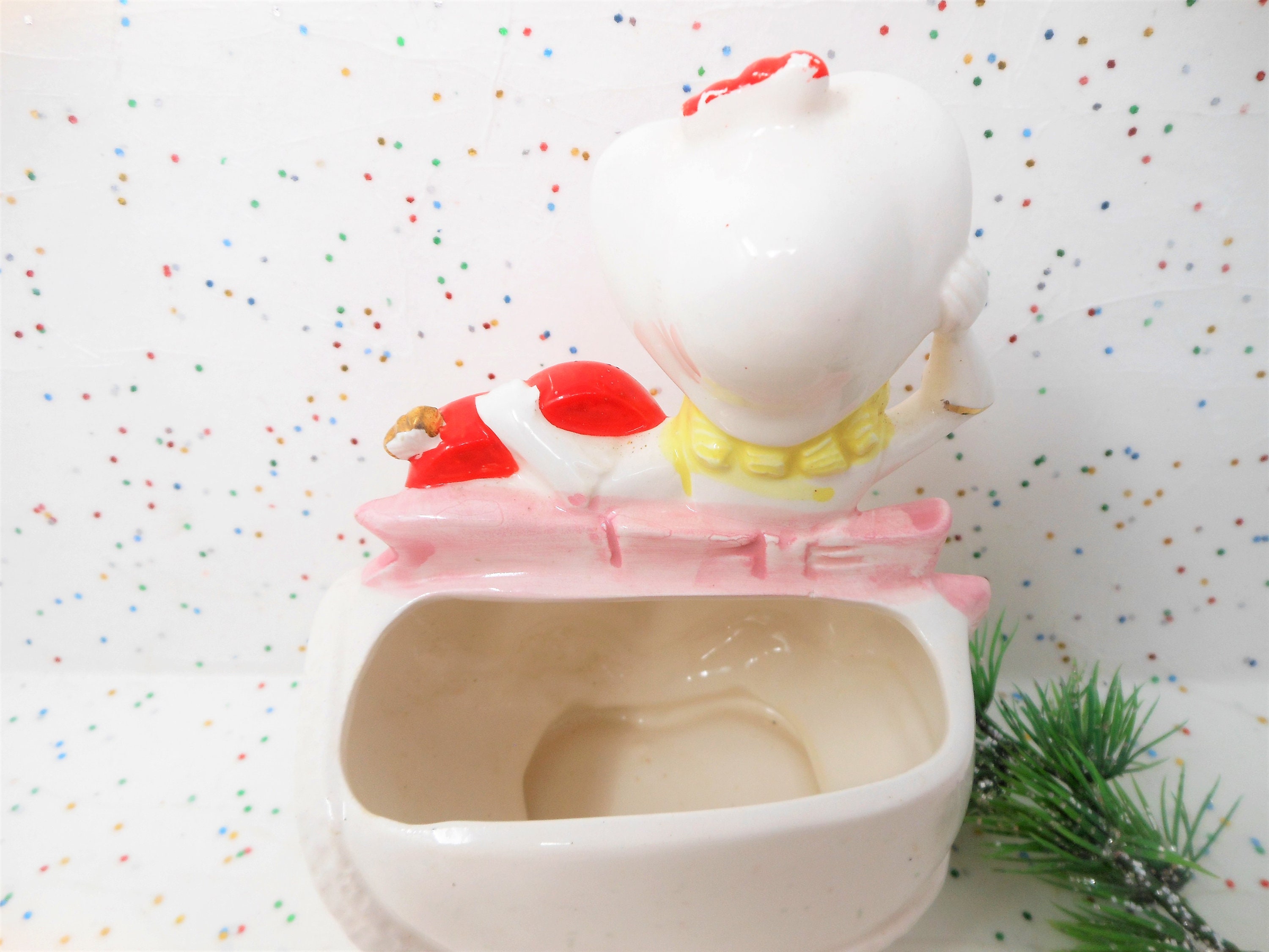 Vintage RUBENS Valentine Planter Japan Ceramic Vase Red Heart Girl ...
