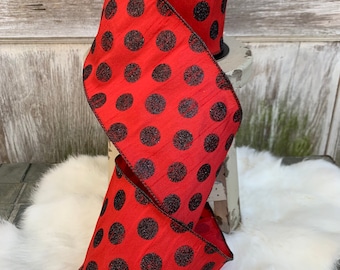 10 YRDS 4 D.STEVEN Ribbon Red Black Stripe | Etsy