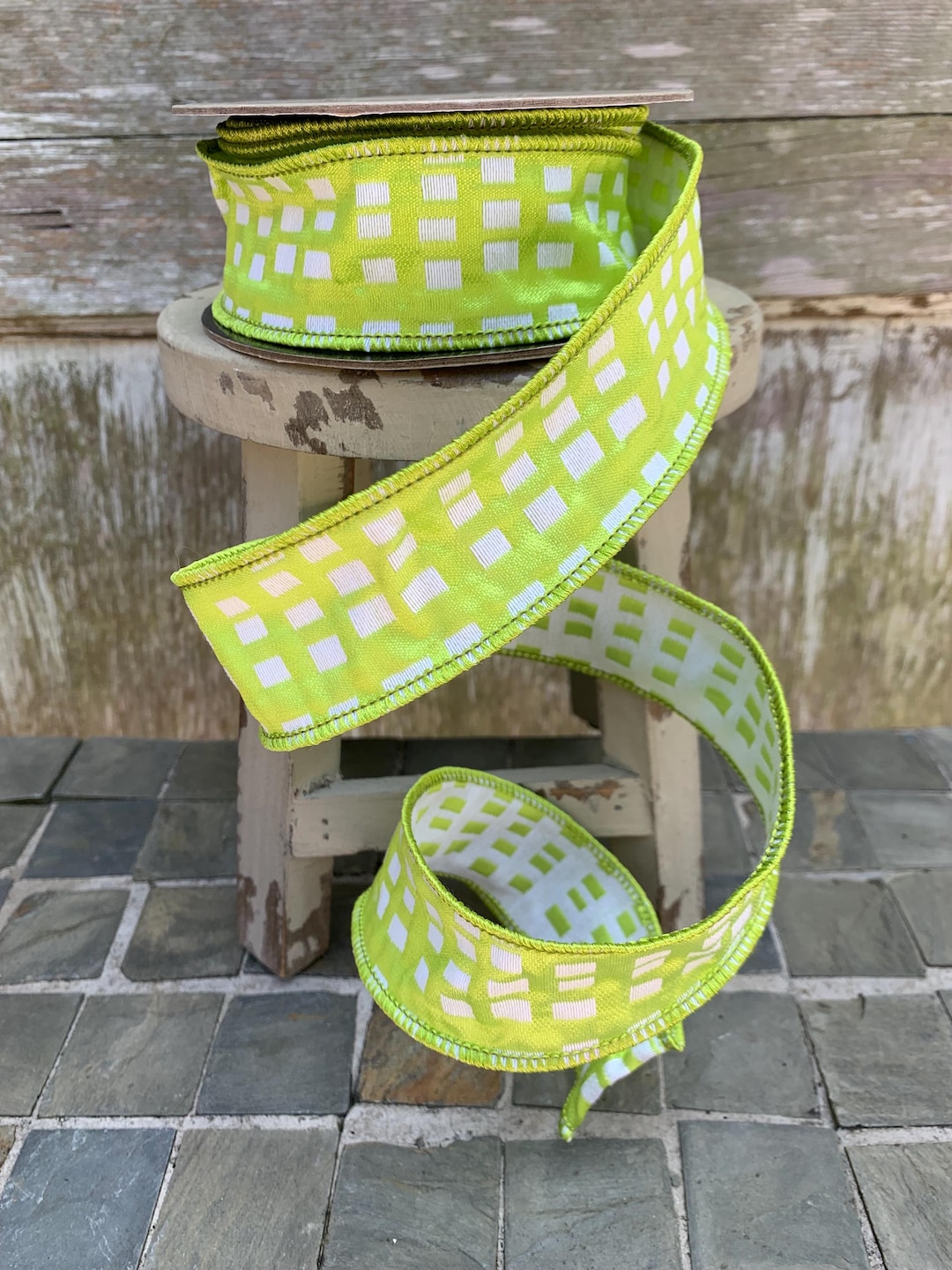 Lime Green D.STEVEN Ribbon: 1.5