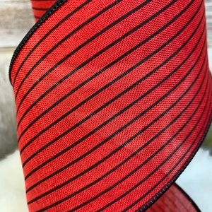 10 YRDS 4” D.STEVEN Ribbon Red Black Stripe - Etsy
