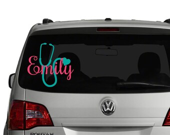 Custom Name Monogram - Lilly Pulitzer Monogram - Vinyl Decal - Yeti Decal - Car Decal - Laptop Decal - stethoscope Vinyl Decal - Nurse Decal