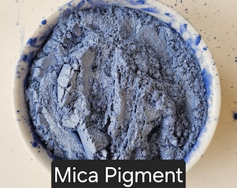 Polvo de mica azul dorado: pigmento cosmético para resina, jabón y manualidades.
