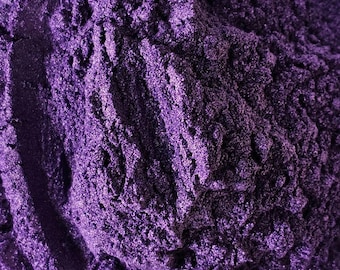 Polvo de mica morado oscuro: pigmento brillante de grado cosmético para resina, jabón y manualidades.