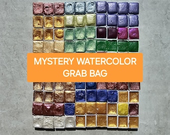 MYSTERY GRAB BAG 5/10 | Metallic and Shimmer Watercolour Set Mystery Colours Paint Set, Grab Bag Surprise Destash