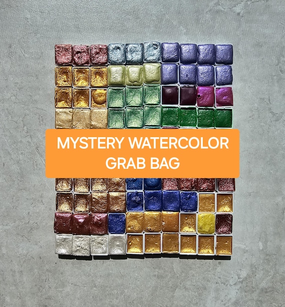 MYSTERY GRAB BAG 5/10 | Metallic and Shimmer Watercolour Set Mystery Colours Paint Set, Grab Bag Surprise Destash
