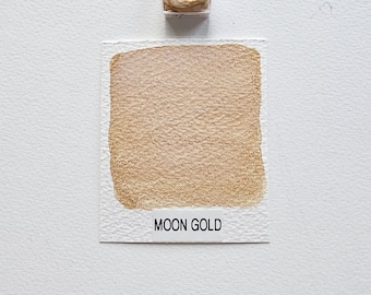 MOON GOUD handgemaakte aquarel kunstschildersverf - halve bakvorm (5 ml), slechts één keer