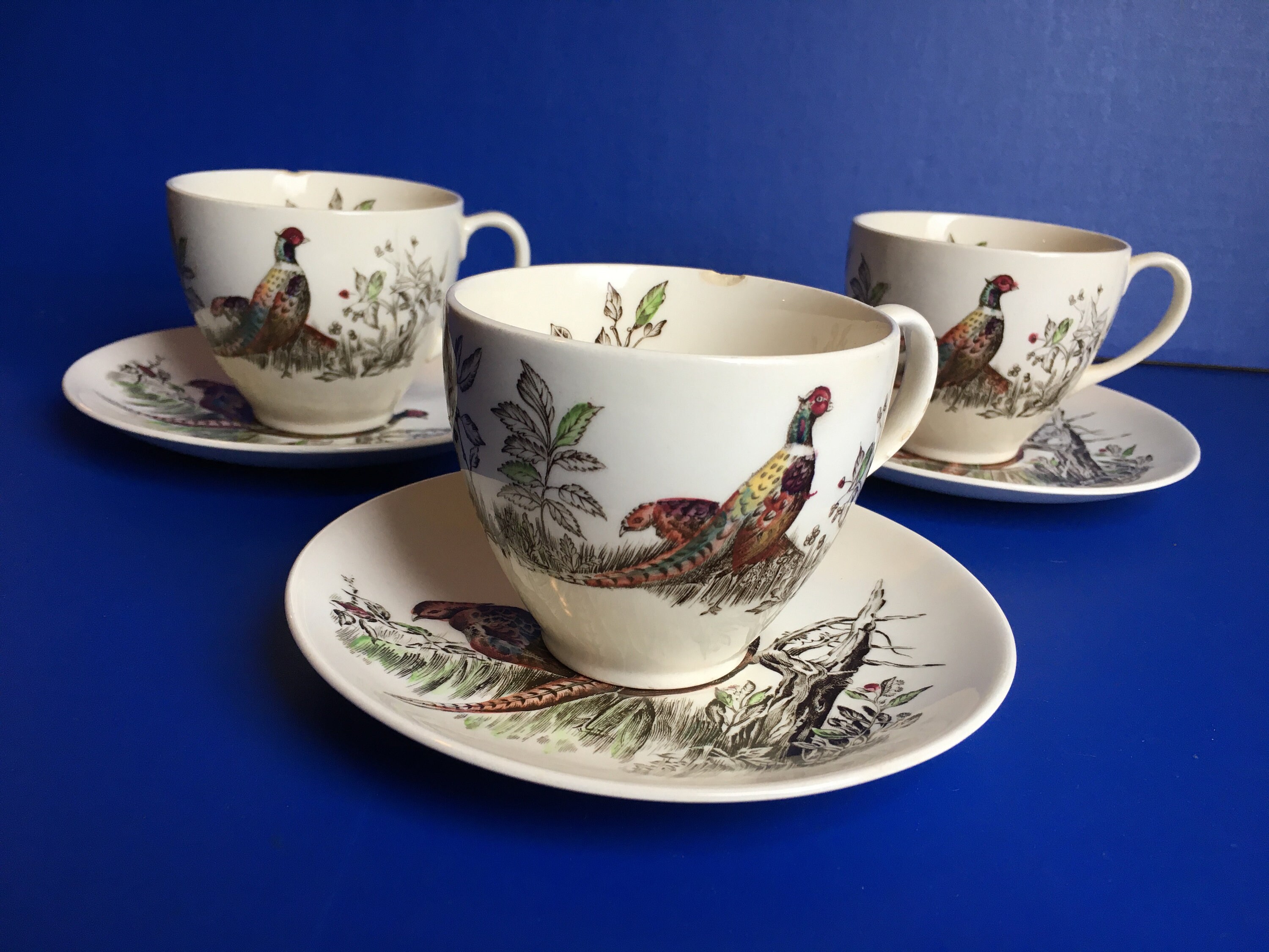 Vintage Johnson Brothers Game Birds Pheasant Cup & Saucer Etsy
