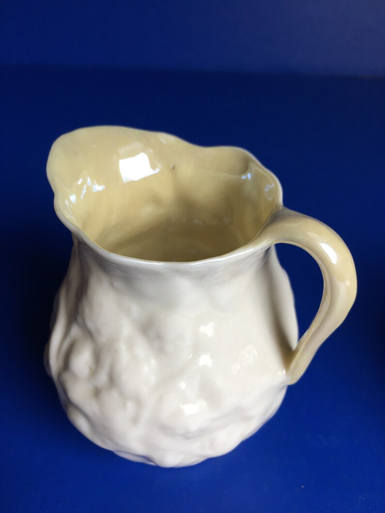 Black Mark Belleek Ireland Porcelain Creamer and Sugar Bowl / Ivory