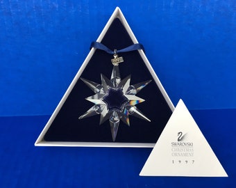 SWAROVSKI 1997 Annual Christmas Crystal Ornament, Collectable Crystal Snowflake