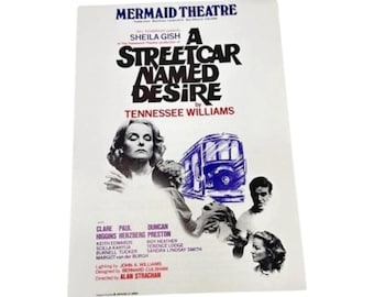 A Street Car Names Desire Theater Play Flyer Sheila Gish Mermaid Theatre UK 1984