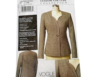 Vogue V8519  Claire Shaeffer Couture Jacket Pattern Size 6 8 10 12 New Uncut