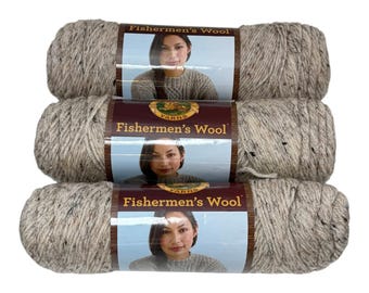 Lion Brand Fishermen's Wool Yarn 18oz Birch Tweed 3 Skeins Worsted Medium 4