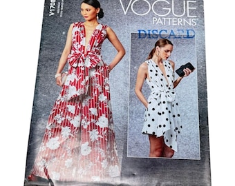 Vogue Sewing Pattern V1708 Size 16 18 20 22 24 Jumpsuit Tie Front Uncut