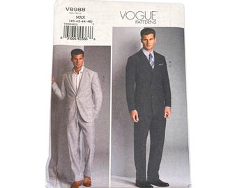 Vogue Sewing Pattern V8988 Men Jacket and Pants Size 40-46 Uncut
