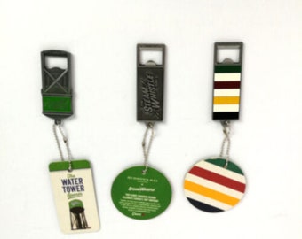 Hudson Bay HBC Key Chains LOT 3 Steam Whistle Watertower Logo 2 Styles  Metal Enamel