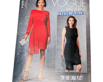 Vogue V1675 Size 14-22 Red Black Dress Tom Linda Platt Uncut  Sewing Pattern