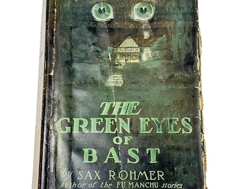 Zielone oczy Bast Sax Rohmer Fu Manchu Book HC DJ 1920 A.L. Burt