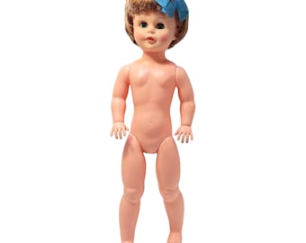 Vintage Reliable Vinyl Doll 24 inch Blue Sleep Eyes Brown Hair Canada