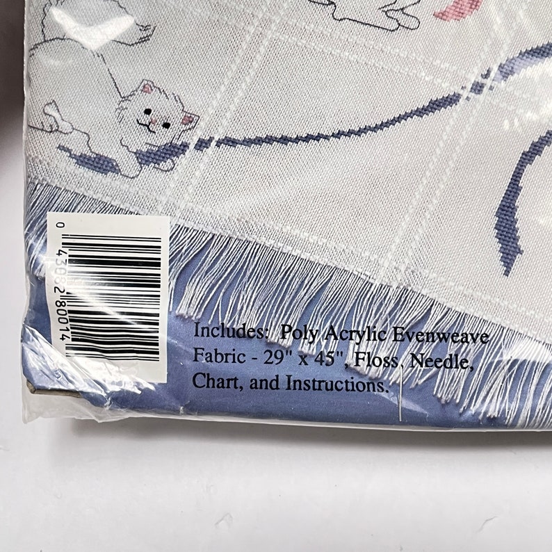 Kitten Counted Cross Stitch Baby Afghan Quilt Kit 29 X 45 Etsy