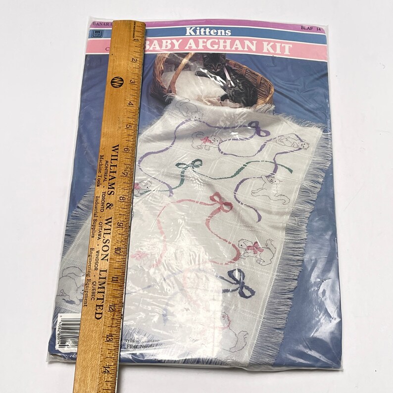 Kitten Counted Cross Stitch Baby Afghan Quilt Kit 29 X 45 Etsy