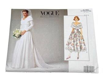 Vogue 2768 Sewing Pattern 12-14-16 Bridal Original Dress Petticoat UNCUT Wedding