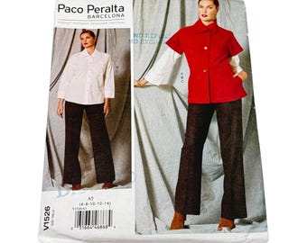 Vogue V1526 Paco Peralta Sew Pattern Designer Jacket Shirt Pants Size 6-14 Uncut