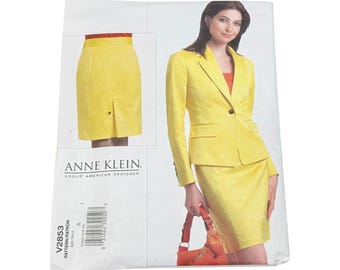 Anne Klein V2853 Sewing Pattern Jacket Skirt Size 6-8-10 New Uncut
