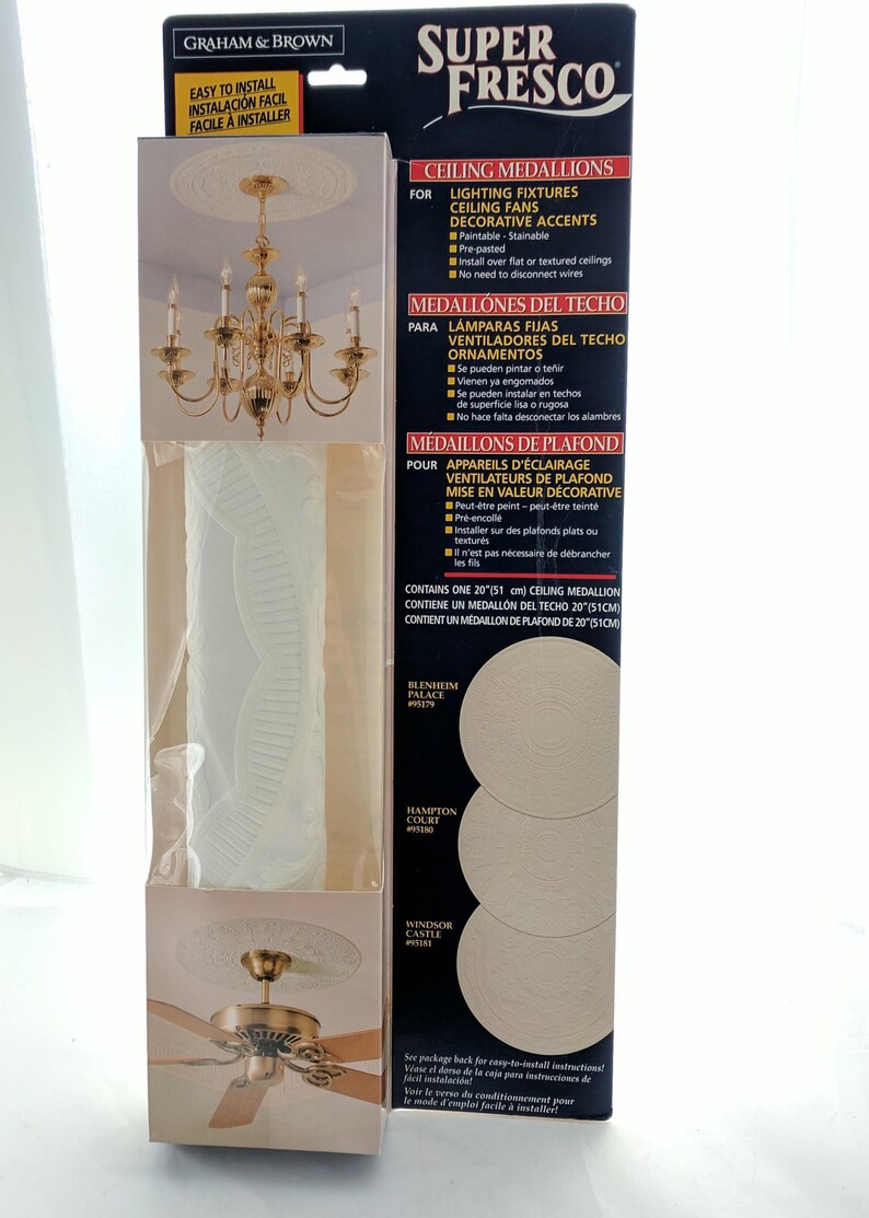 Fresco Ceiling Medallion Windsor Castle Royal Wedding Graham Brown 20 Inch England Paintable Wallpaper