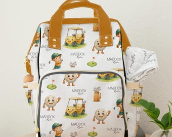 Future Golfer, Golf Baby Gift, Personalized Backpack Diaper Bag, Custom Newborn Bag,