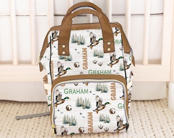 Personalized Baby Diaper Bag, Dark Brown, Baby Organizer, Newborn Boy Gift, Backpacks