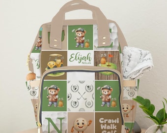 Personalized Baby Golf Gift, Newborn Accessories, Custom Backpack For Baby, Sports Nursery