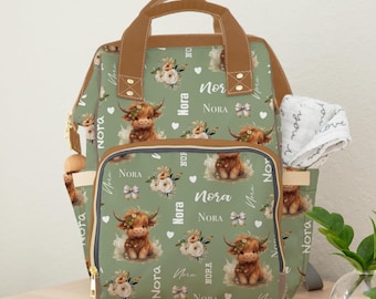 Personalized Diaper Bag For Girls, Baby Girl Name Gift, Custom Newborn Gift, Boho Nursery