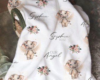 Monogram Angel Blanket, Our Little Miracle, Personalized Newborn Keepsake Gift, Customized Miracle Baby,