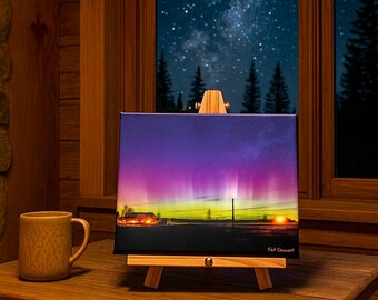 Lighted Aurora Borealis Canvas Print: Oregon Landscape Photography