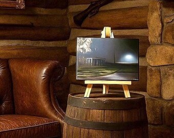 Lighted Canvas Print: Shaniko Oregon House with Easel