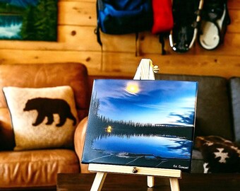 Lighted Campfire Canvas Print: Sparks Lake, Oregon - Desktop Art