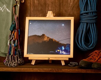 Lighted Smith Rock Canvas Print: Oregon Glamping Photo with Easel