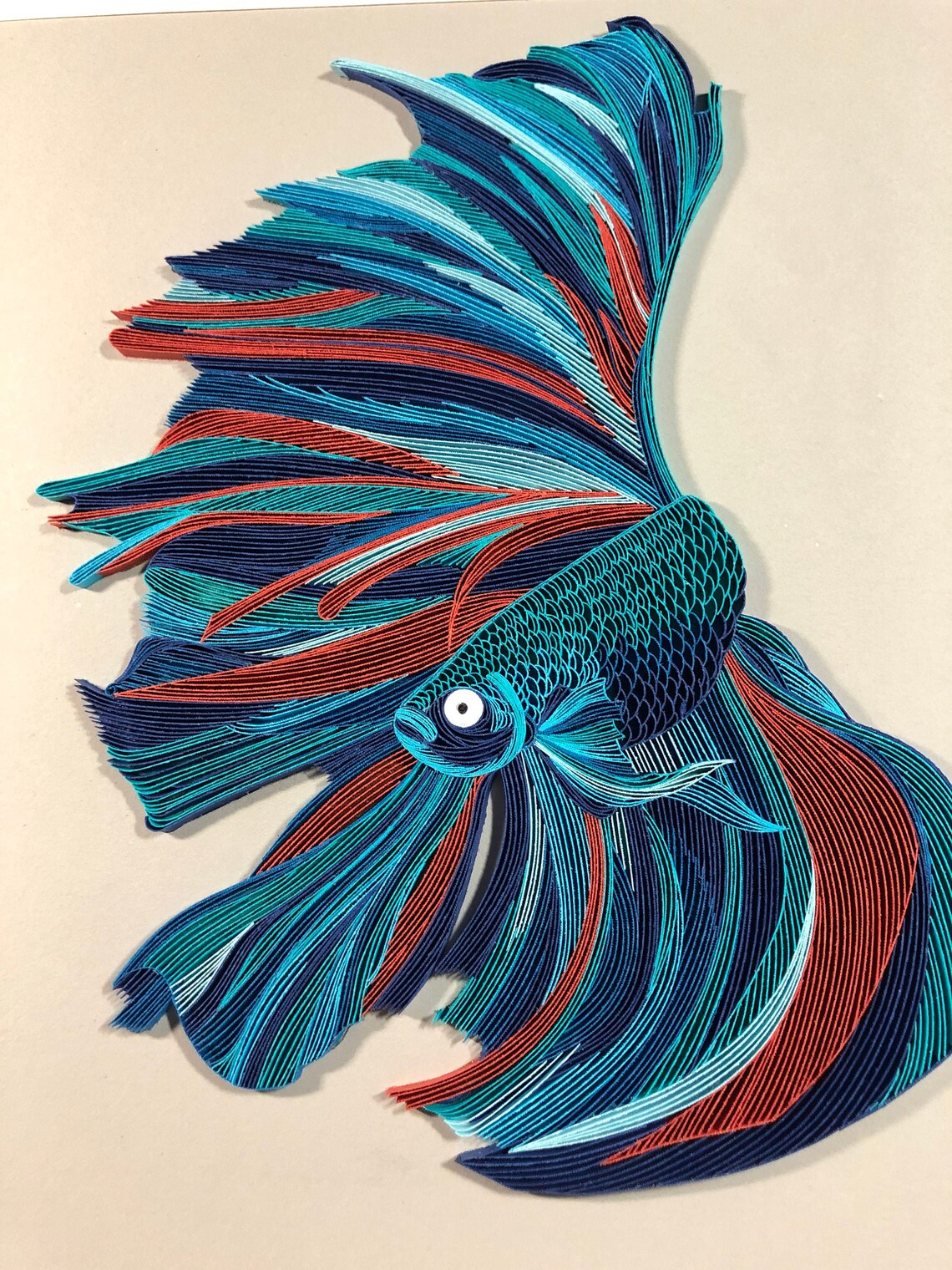 Betta Fish Quilling Wall Art the Art of Painting With Etsy