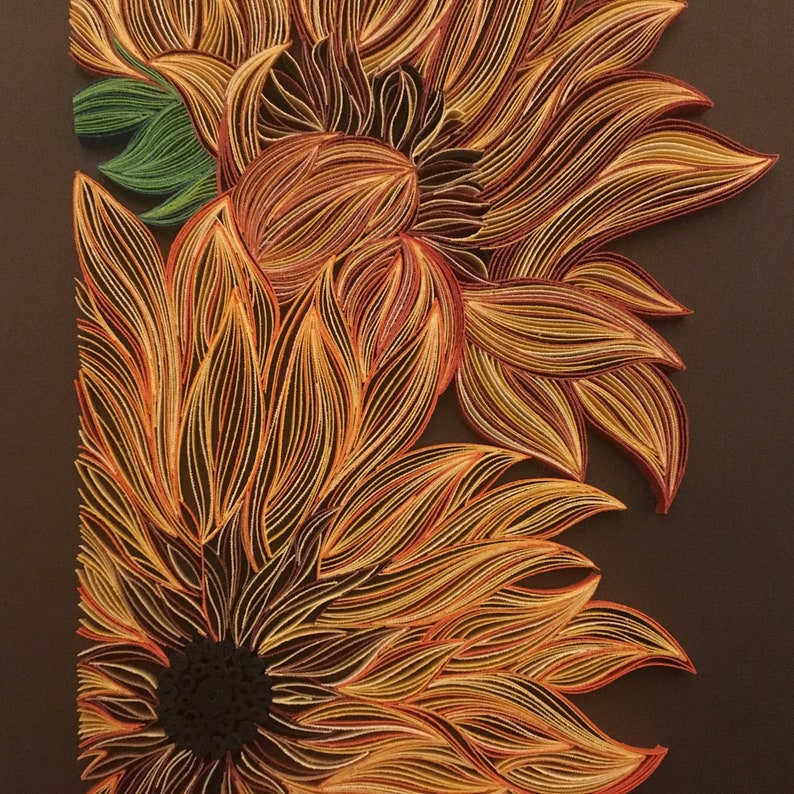 Bouquet of Sunflowers Quilling Wall Art The art of Etsy
