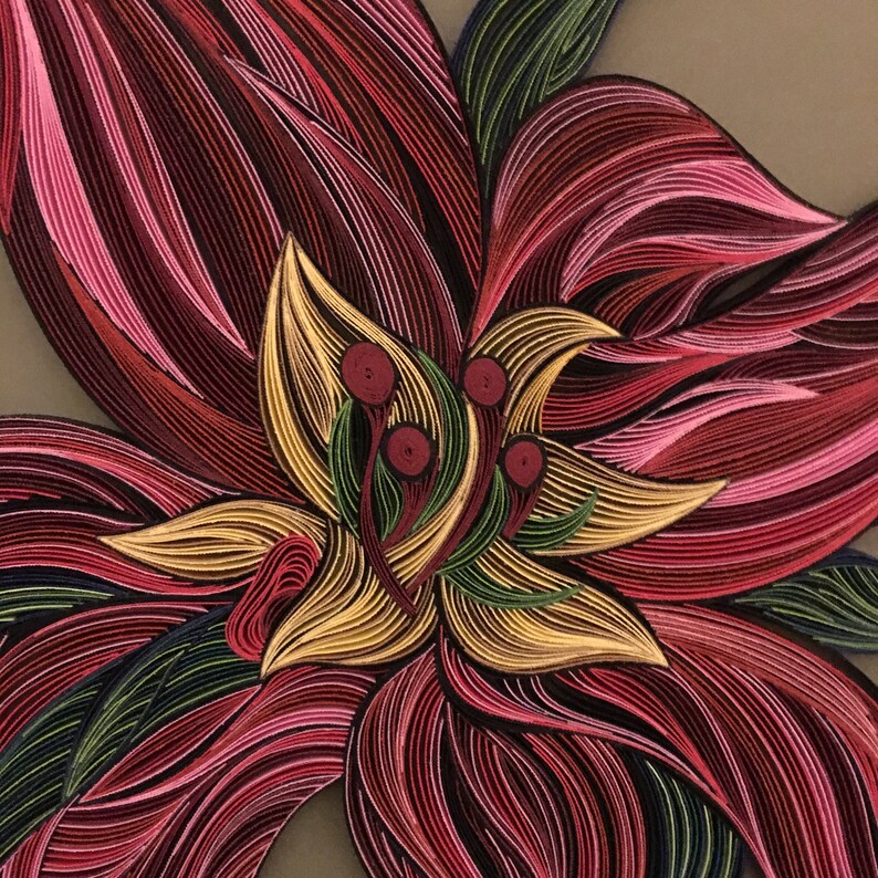 Quilled Flower Quilling Wall Art the Art of Painting With Etsy