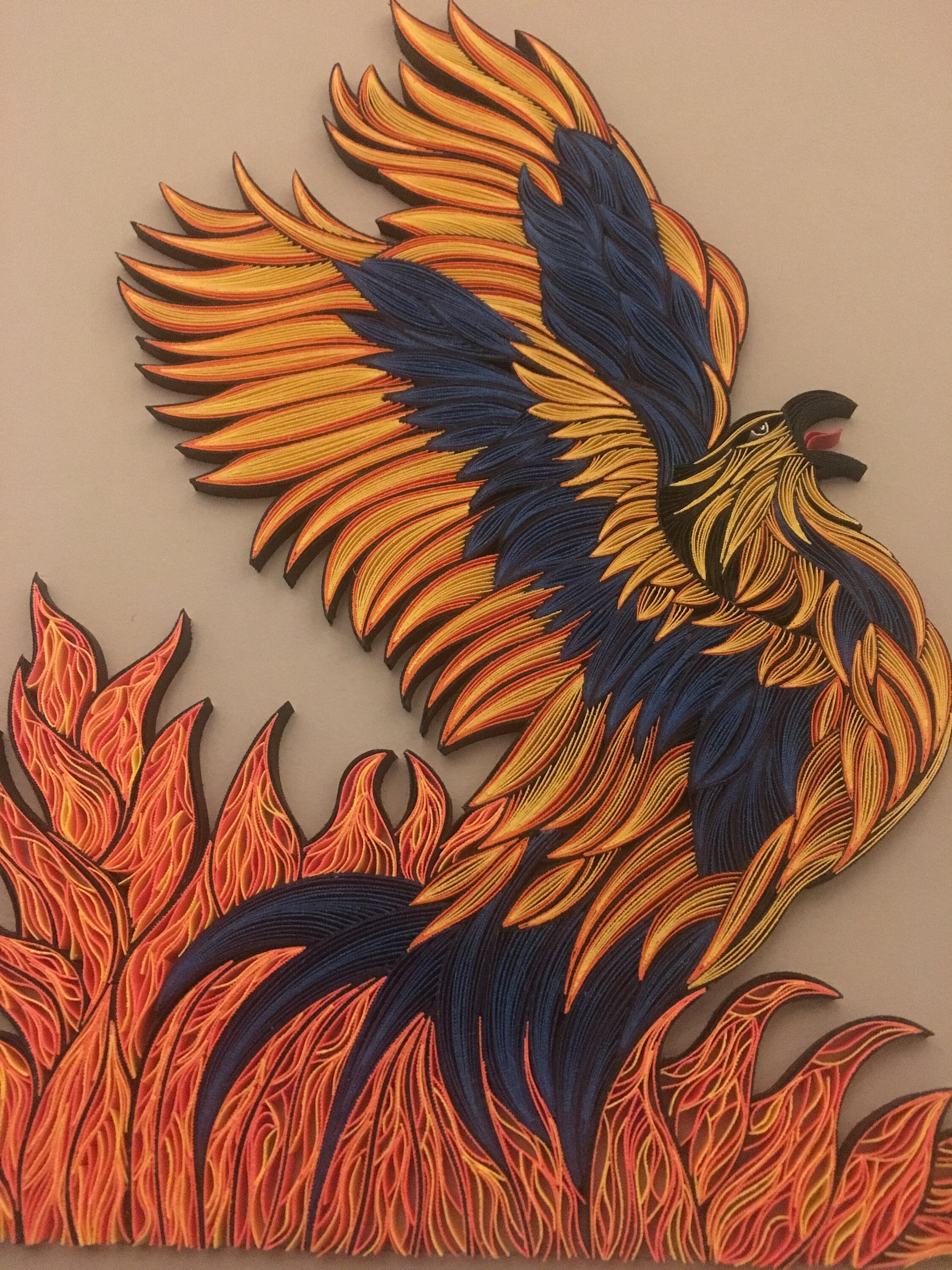 The Phoenix Rising From The Ashes Of Grief Quilling Wall Etsy