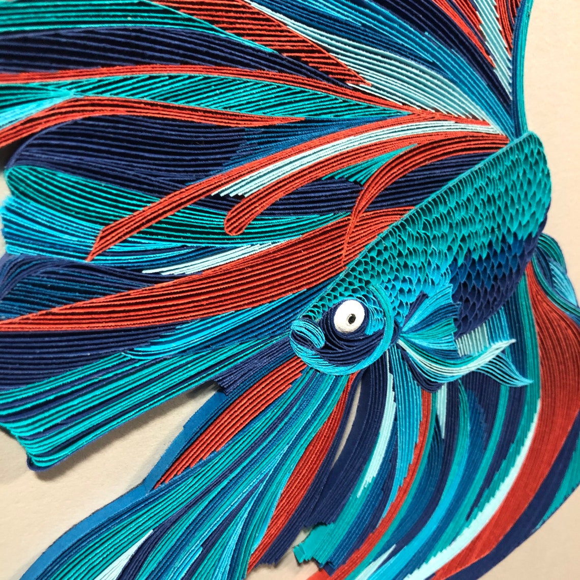 Betta Fish Quilling Wall Art the Art of Painting With Etsy