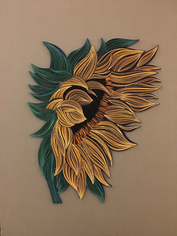 Sunflower Quilling Wall Art the Art of Painting With Etsy