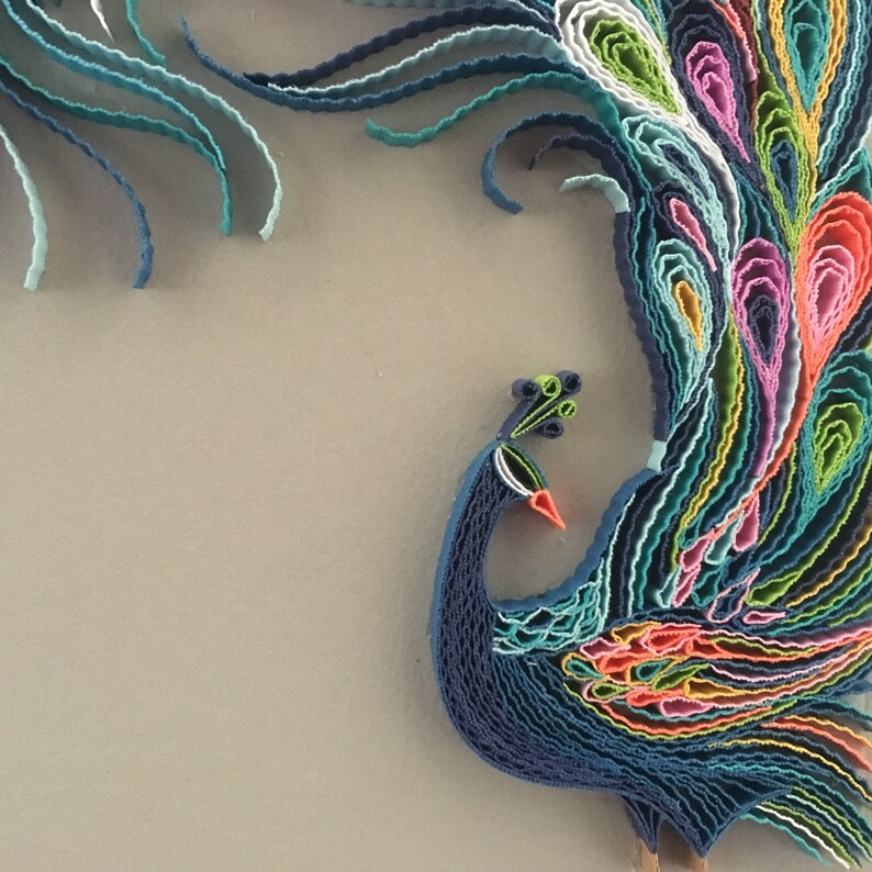 Quilled Abstract Peacock Quilling Wall Art The Art Of Etsy